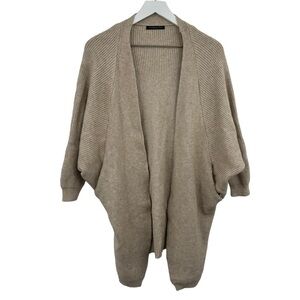 Anthropologie Do Everything In Love Dolman Sleeve Ribbed Cardigan Tan One Size